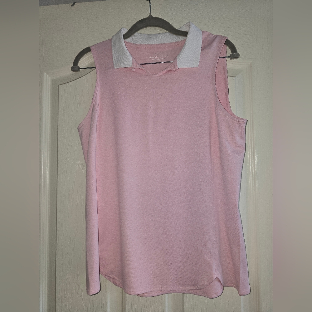 Vineyard Vines Pink Sleeveless Polo Top